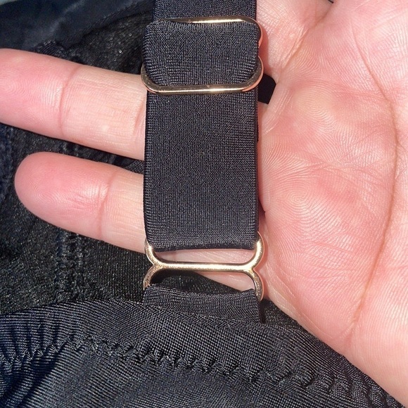 Black V Neck One Piece Swimsuit - Picture 4 of 4